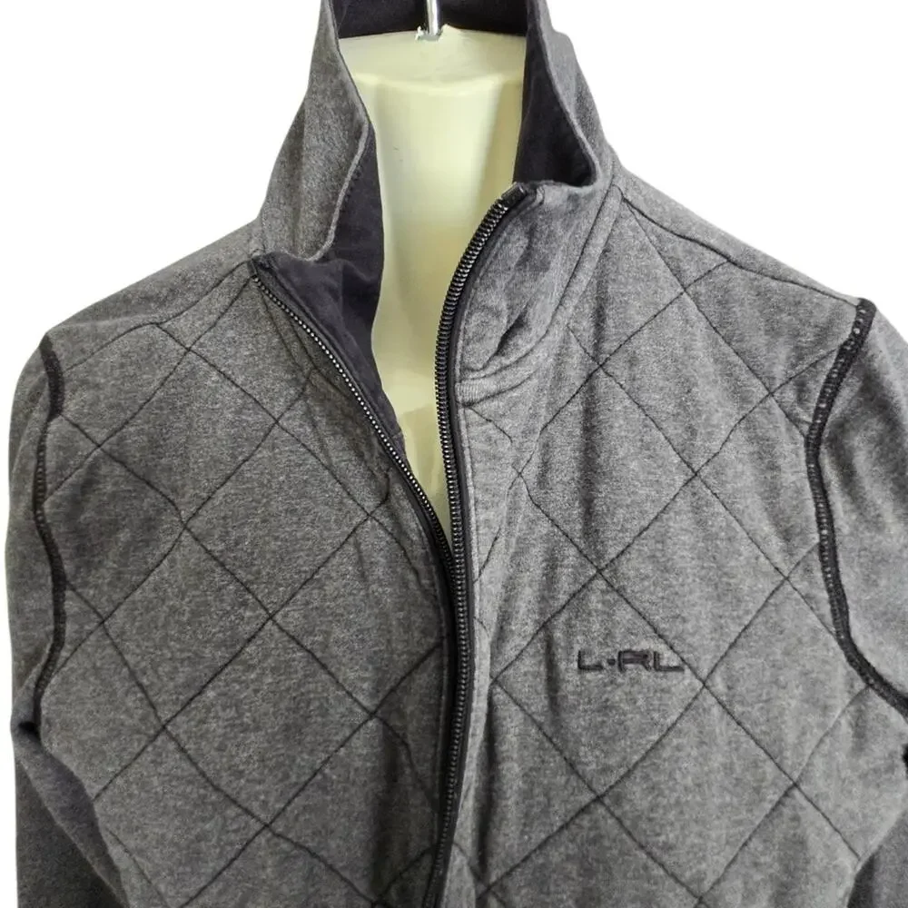 Lauren-RL Women's Quilted Jacket Gray Full Zip Outerwear - Picture 2 of 8